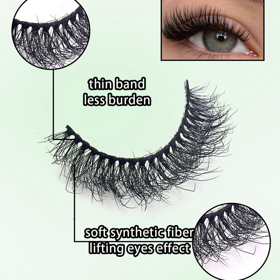 Cat-eye fluffy winged lashes — 7 pairs · GP37 · 14 Cat-eye fluffy winged lashes — 7 pairs · GP37 · 14