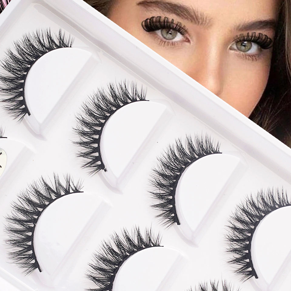 Natural segmented 3D lashes — 5 pairs · S01 · 10 Natural segmented 3D lashes — 5 pairs · S01 · 10