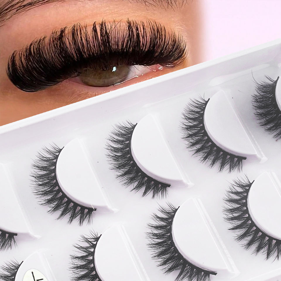 Natural segmented 3D lashes — 5 pairs · S01 · 12 Natural segmented 3D lashes — 5 pairs · S01 · 12