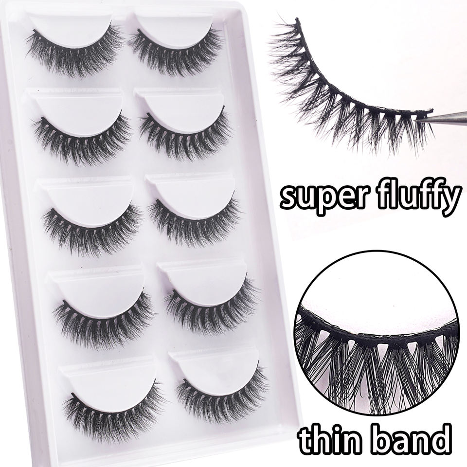 Natural segmented 3D lashes — 5 pairs · S01 · 14 Natural segmented 3D lashes — 5 pairs · S01 · 14