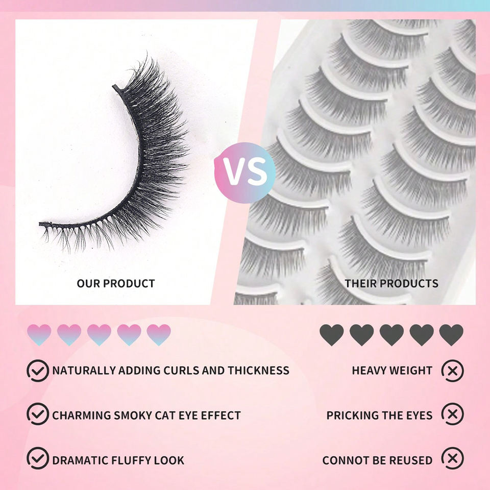 Natural everyday lashes — 10 pairs · G007 · 14 Natural everyday lashes — 10 pairs · G007 · 14
