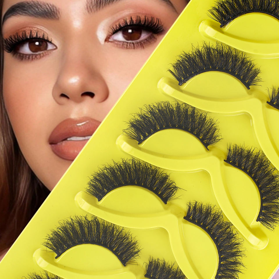 Natural fluffy cat-eye lashes — 7 pairs · Q01 · 12 Natural fluffy cat-eye lashes — 7 pairs · Q01 · 12