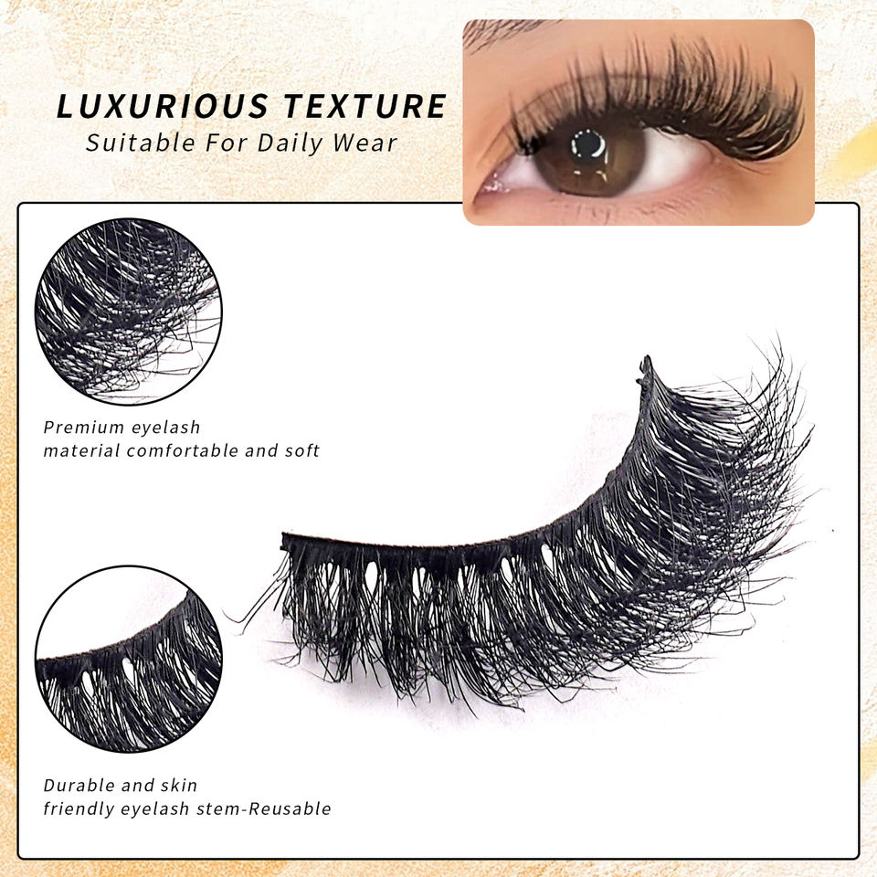 Natural fluffy cat-eye lashes — 7 pairs · Q01 · 16 Natural fluffy cat-eye lashes — 7 pairs · Q01 · 16