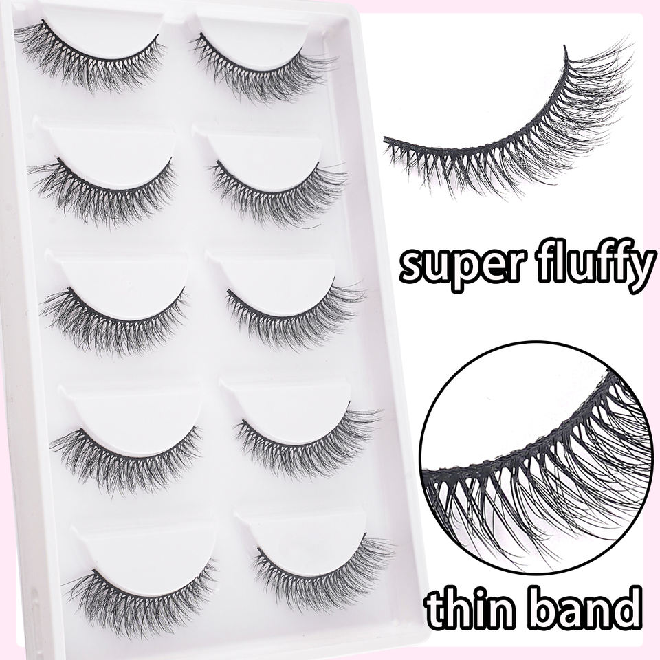 Natural ultra-thin band lashes — 5 pairs · MZ01 · 14 Natural ultra-thin band lashes — 5 pairs · MZ01 · 14