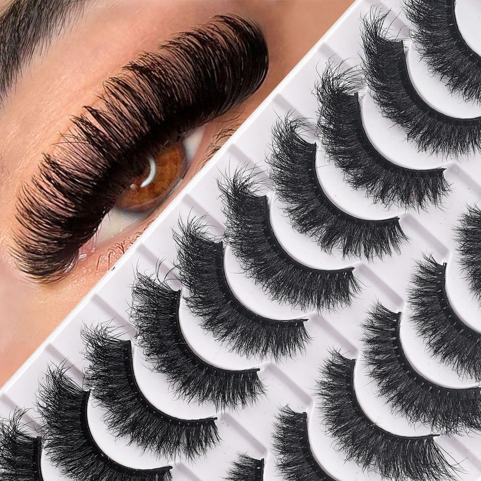 Dramatic 3D volume lashes — 10 pairs · LD28