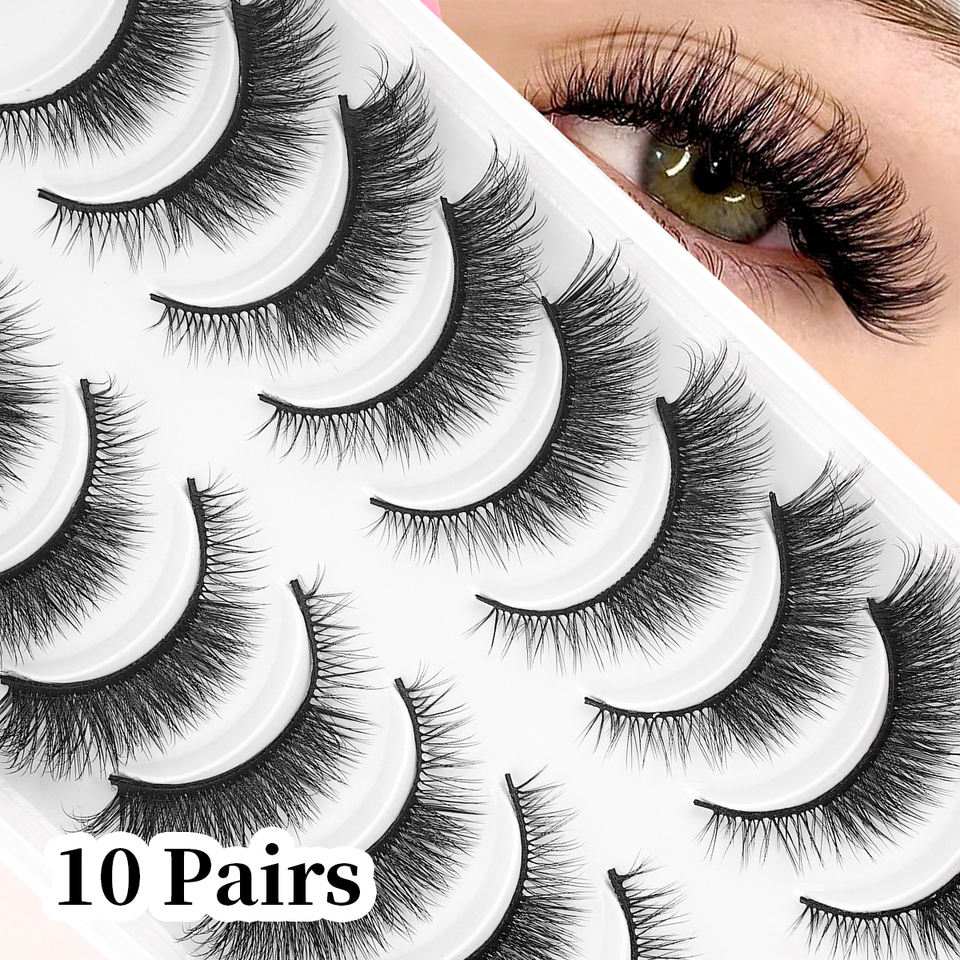 Natural beginner lashes — 10 pairs · FOX01